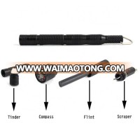 Survival Multifunction Magnesium Fire Starter Rod,compass and tinder included